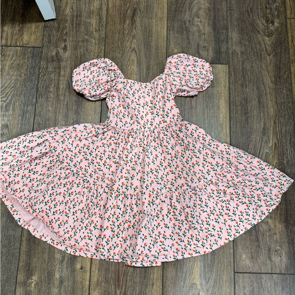 Juliet cap sleeve floral dress